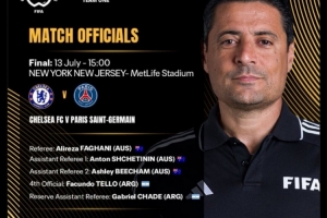 世俱杯决赛裁判名单：澳大利亚主裁法哈尼执法，5国裁判协作